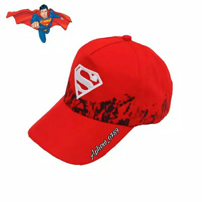 Topi Anak Laki Laki Motif Superhero Supermen Topi Anak Bordir Kekinian Topi anak Cowok Realpict