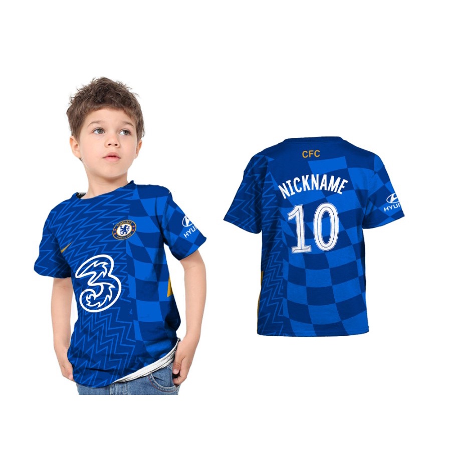 indiCustom Kaos Anak Baju Bola Negara Anak T-shirt Jersey Bola Home FullPrint