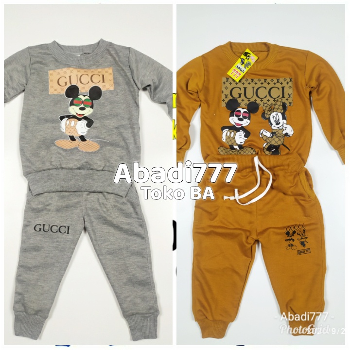 STELAN ANAK SETELAN SWITER DAN CELANA JOGER MOTIF MIKI BAHAN BABYTERRY