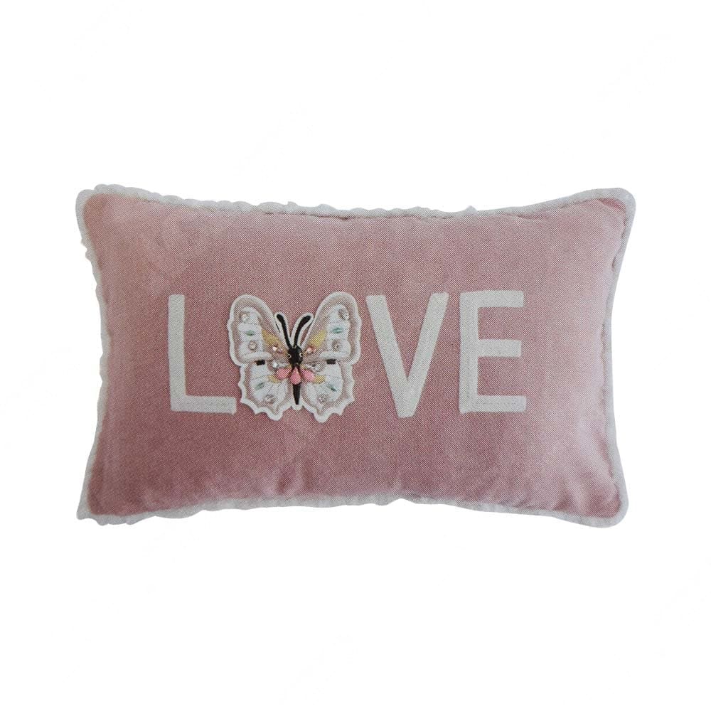 ACE Arthome 30x50 Cm Sarung Bantal Sofa Embroidery Kupu-kupu - Pink