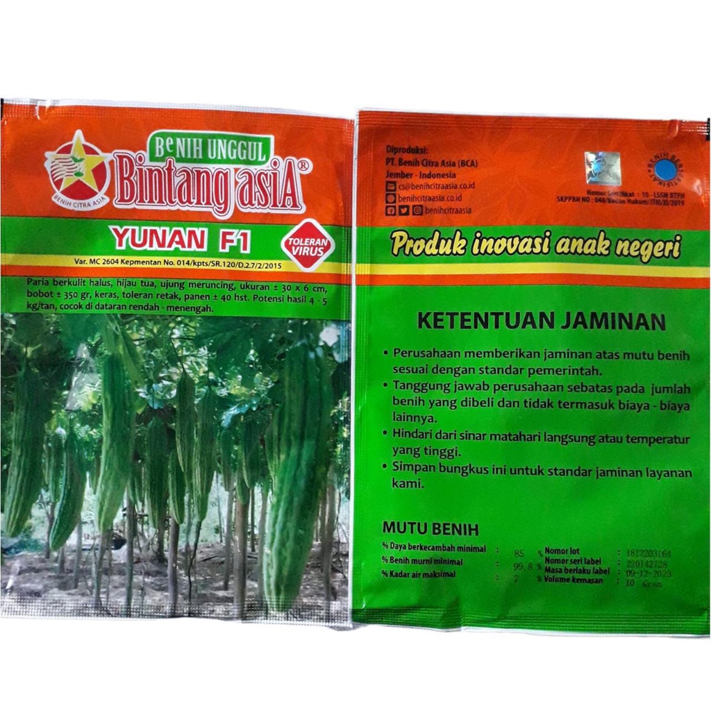 Benih bibit PARIA YUNAN F1 10gr Bintang Asia100% Original