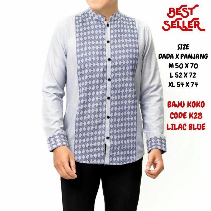 Baju-Koko Pria CDMT Premium Baju Koko Lilac Blue Limited Edition