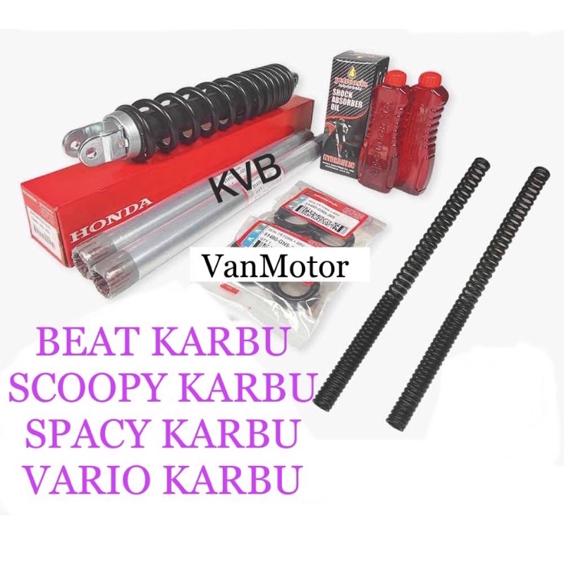 PAKET AS SHOCK SOK BREAKER BEAT KARBU SCOOPY CARBU VARIO 110 LAMA SPACY KARBU HONDA KVB SET BREKER PER  2pc AS SHOCK 2pc SEAL ABU 2pc SEAL SHOCK 2pc OIL SHOCK 2pc PER SHOCK 1pc SHOCK BREAKER