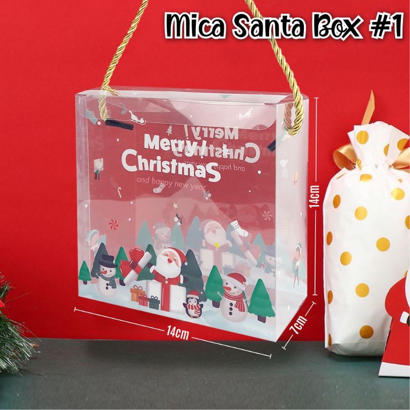 

kotak box mika natal/cookies candy box christmas santa claus souvenir