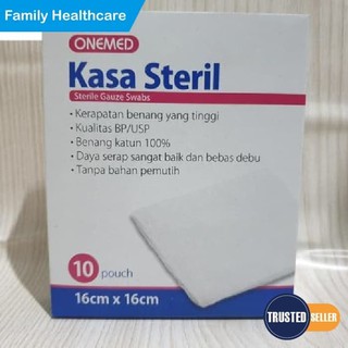  Kain  Kasa  Steril OneMed 16x16cm Peralatan Perlengkapan P3K 