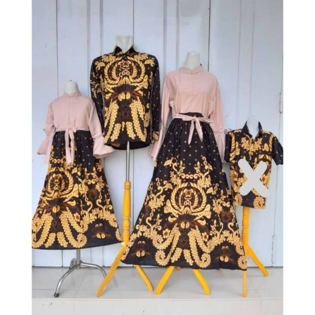 SARIMBIT GAMIS KELUARGA MURAH COUPLE GAMIS BATIK KELUARGA MODERN