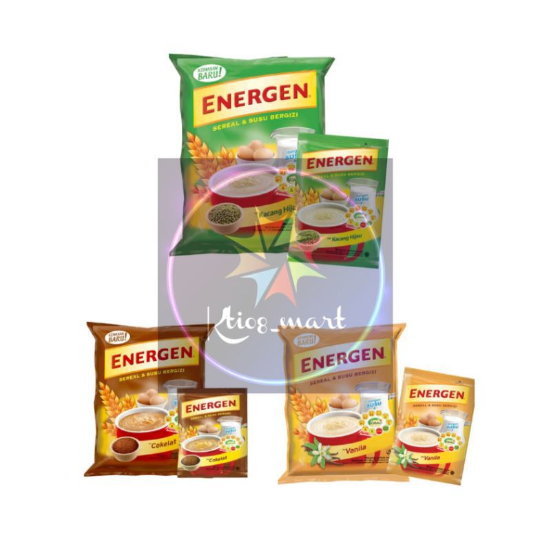 

Energen Coklat/Kacang Hijau/Vanilla BAG 20 sachets/sereal