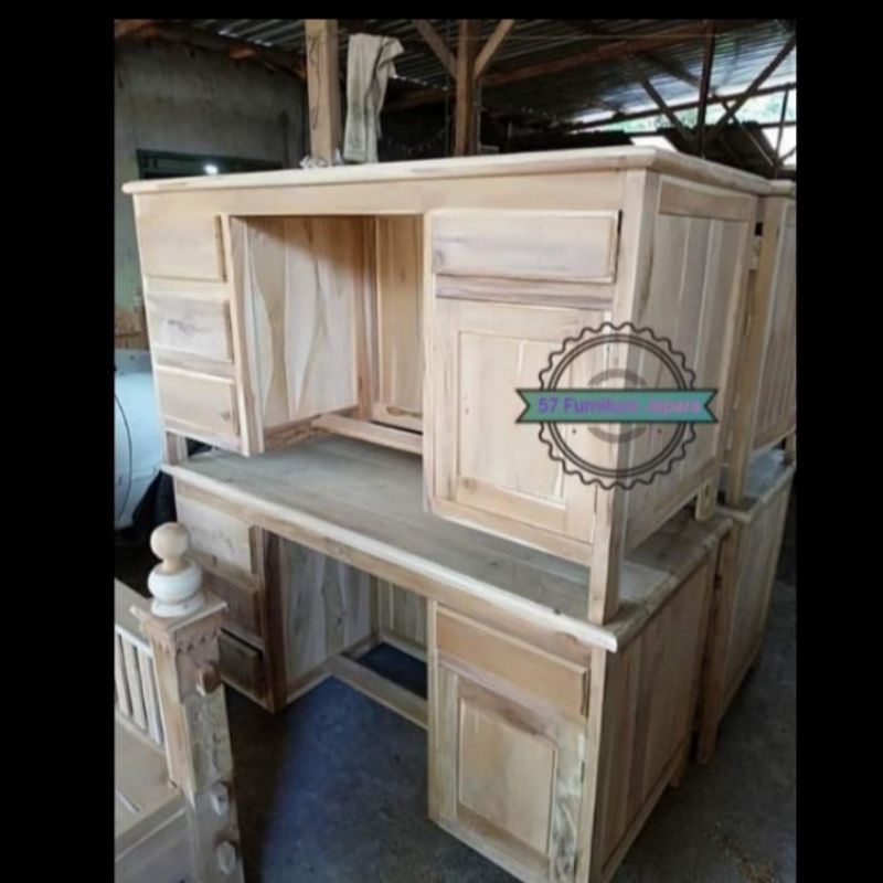Meja kantor - Meja kerja laci mentahan jati jepara