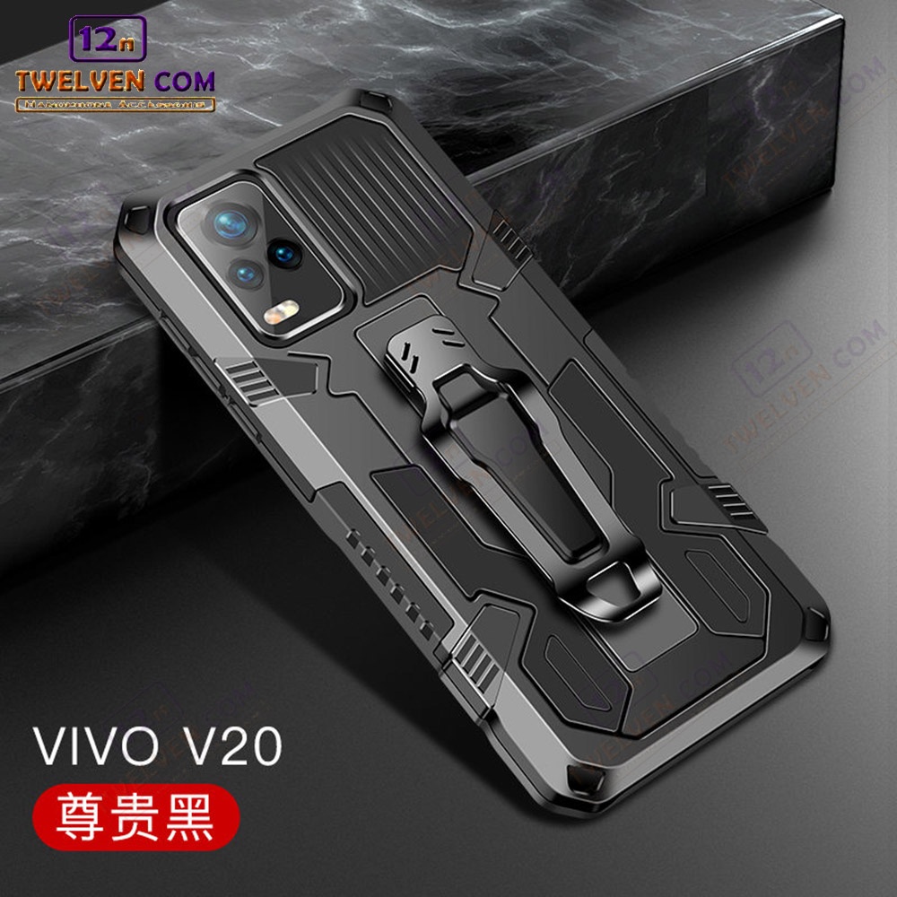 Case Shockproof Vivo V20 Armor Hardcase Stand Clip