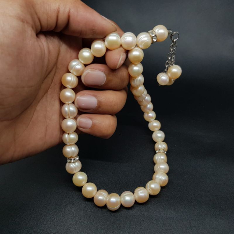 TASBIH MUTIARA TAWAR 33 BUTIR PEARL PUTIH CREAM