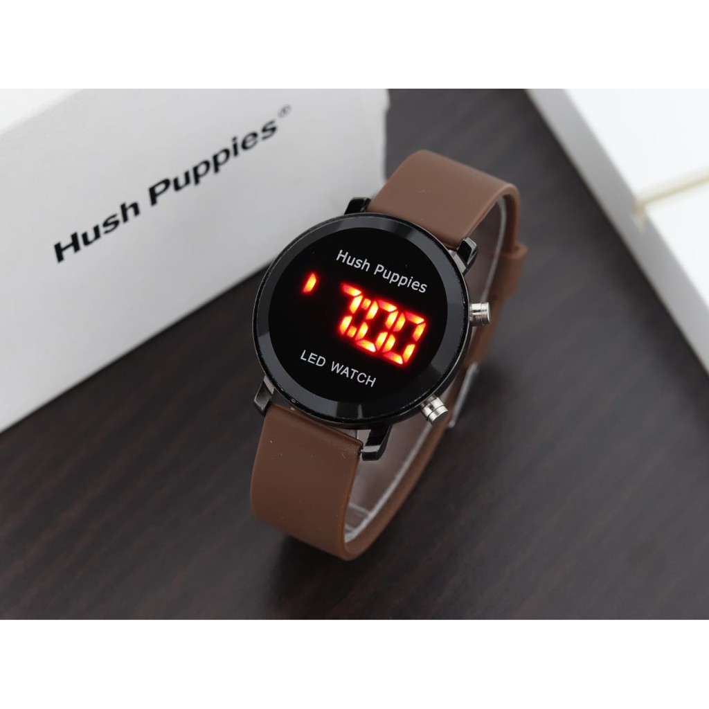 JAM TANGAN FASHION WANITA HUSH PUPPIES HP8447GW DIGITAL TALI RUBBER FREE BOX ORIGINAL