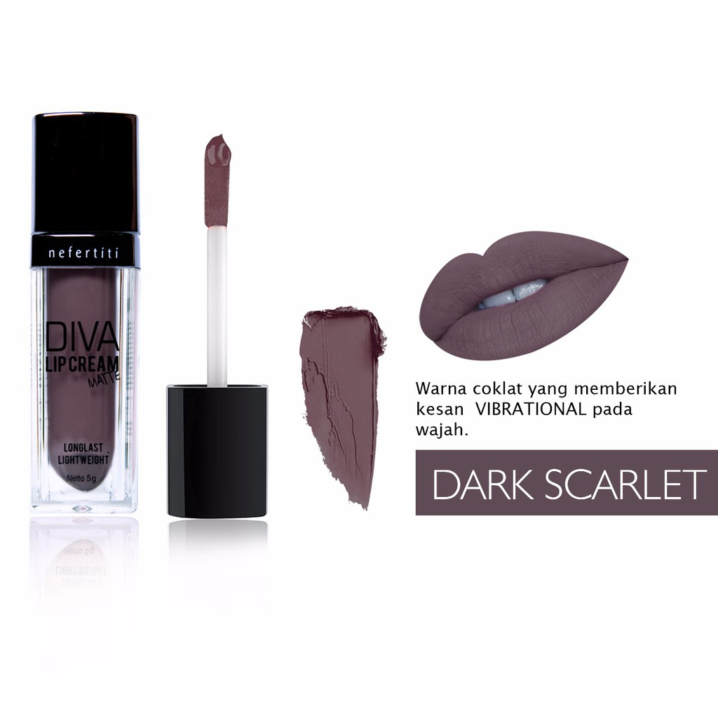 Nefertiti Paris Diva Lip Cream Matte DARK SCARLET - 5gr