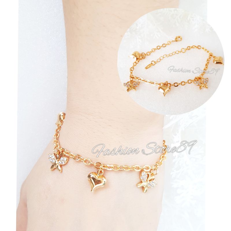 Gelang Rantai Kupu-kupu impor perhiasan Fashion Buterfly lapis emas 18k Impor xuping yaxiya