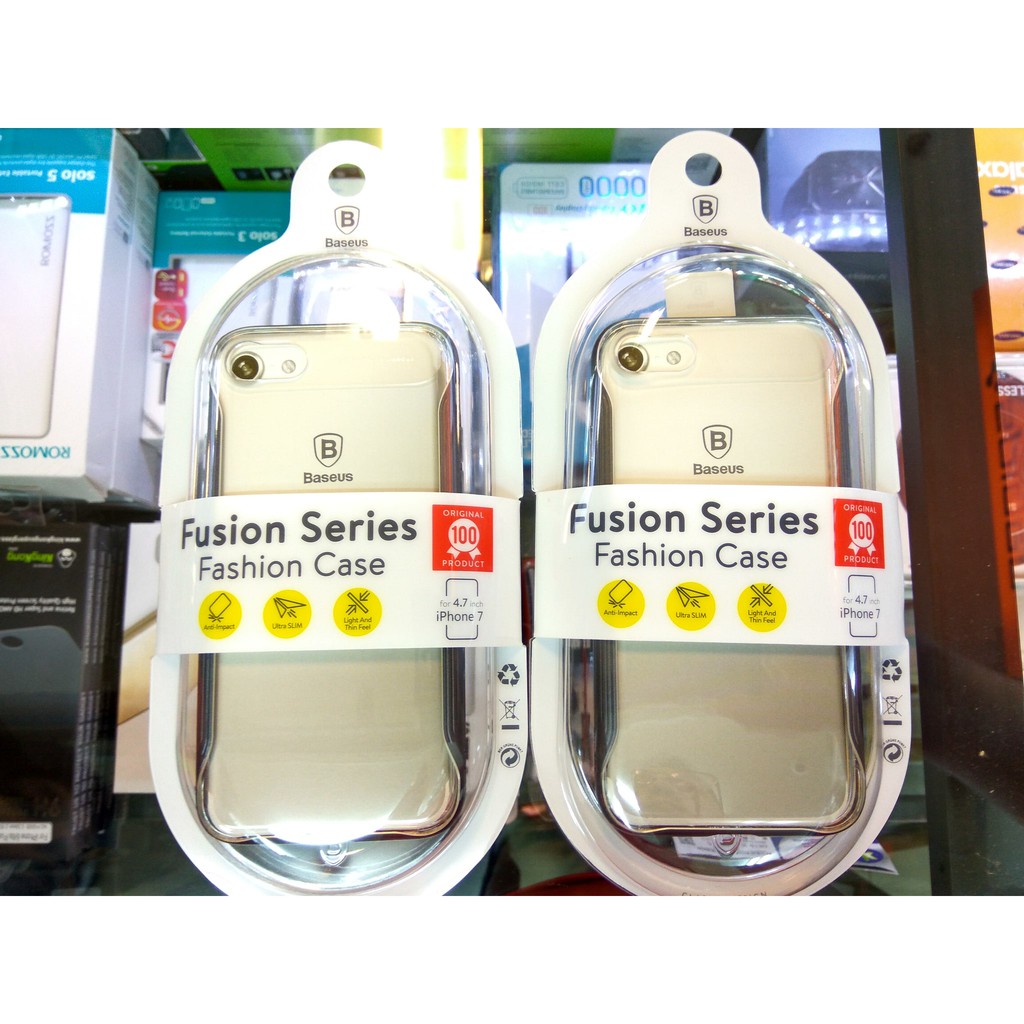 SOFTCASE IPHONE7 CASE IPHONE 7 7PLUS CASING BASEUS METAL BUMPER FUSION Murah
