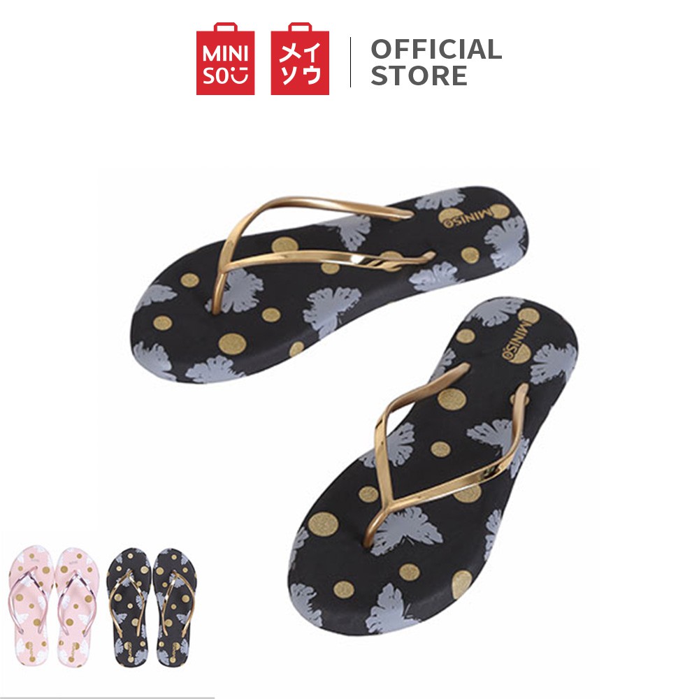  MINISO  Sandal  Jepit Flip Flops Wanita  Daijin Polka Dot 