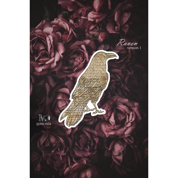 

Sticker Vintage Burung Gagak