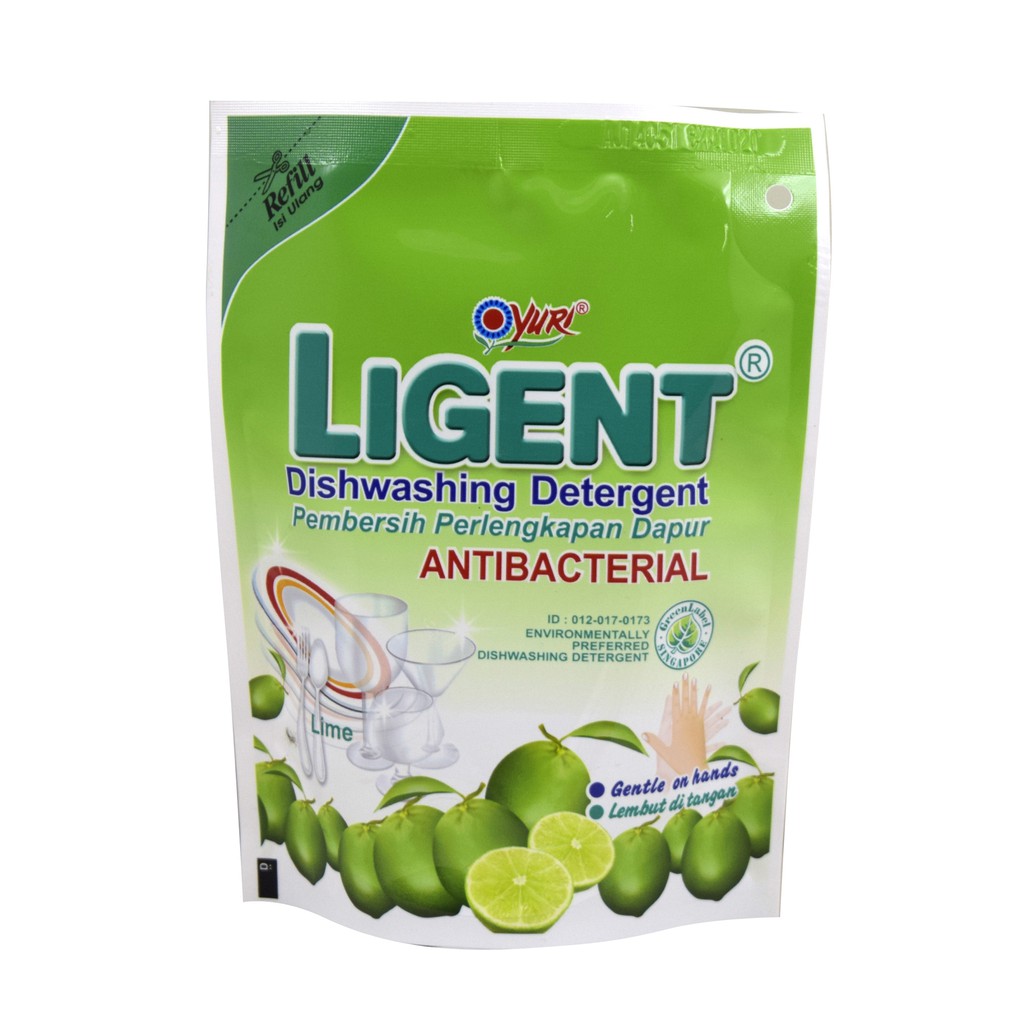 Yuri Ligent Cairan  Cuci  Piring  Lime Pouch 180 Ml Shopee 