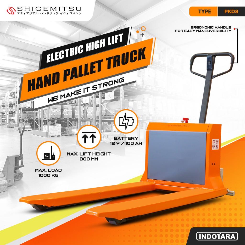 Electric High Lift Hand Pallet Truck SHIGEMITSU - PKD8