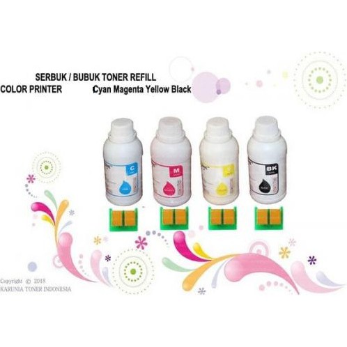 Serbuk Toner Refill + Chip CP6015 CP6012 6015N 6015DN CM6040 100gr - Hitam