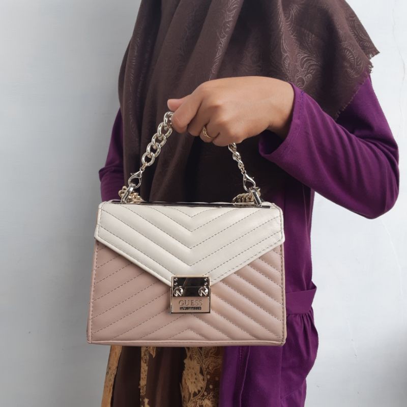 Tas GS Lynda top handle bag with long strap jinjing shoulder clutch crossbody tas pesta kondangan