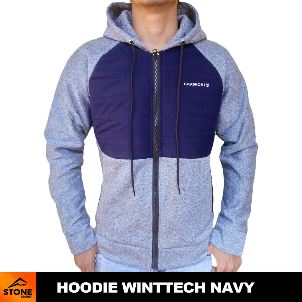 Stone Leather - Jaket Pria Hoodie Winttech Navy