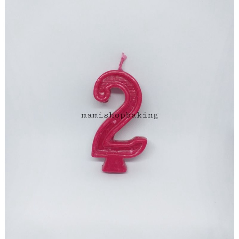 Lilin Ulang Tahun / Lilin Angka Merah Besar / Angka 2