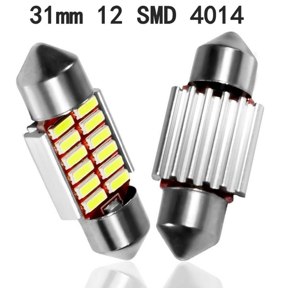 Lampu LED 4014 12SMD Heatsink LED Light Canbus Festoon Plafon Kabin Mobil White Putih 31mm 36mm