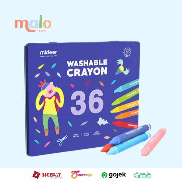

Trendi Malotoys - Mideer Washable Crayons 36 Warna Non Toxic Crayon 36 Color Gilaa!!!