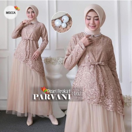 Pakaian Muslim Wanita Remaja Modern Terbaru 2022 Baju Gamis Brukat Wanita Edisi Lebaran Model Kekini