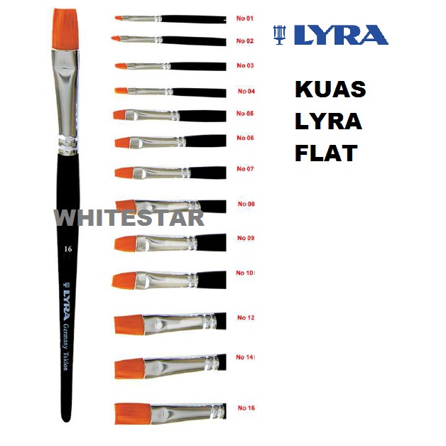 

kuas lukis lyra giotto flat art brush (no 1-16)