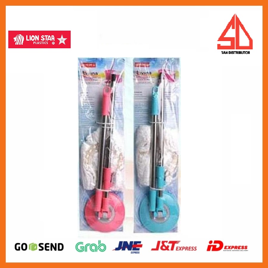 Tongkat alat Pel Lantai Livina LION STAR Spin Mop hendle set BM-51 / bm51