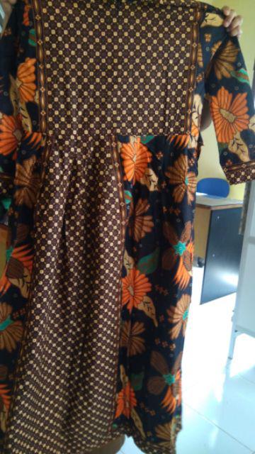 Gamis Batik Batika Kembang Wulu Size Standar Dan Jumbo