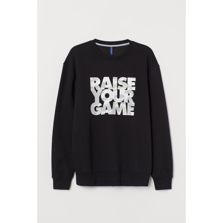 CREWNECK H&amp;M Monalisa Raise Your Game Los Angeles park of lao Crewneck hitam h&amp;m sweater h&amp;m ori