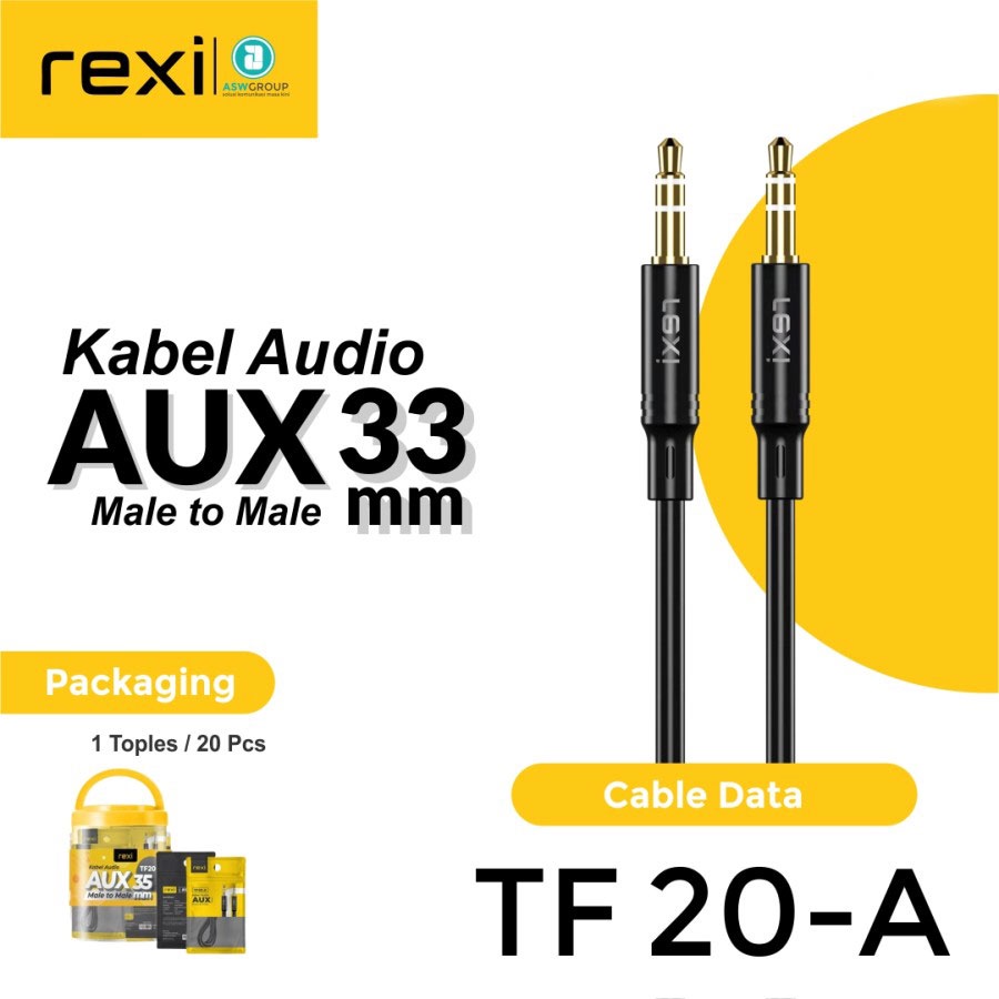 KABEL AUX TO AUX REXI 35MM MALE TO MALE TF20-A 1.2M