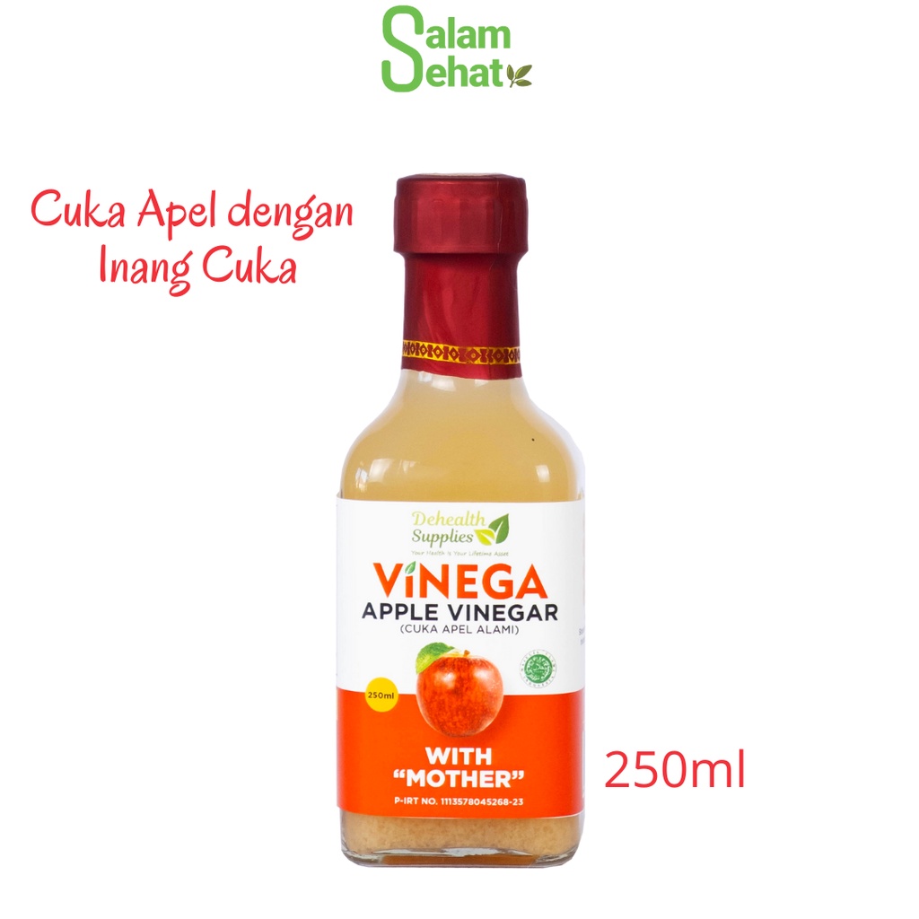 

FINEGA / VINEGA Dehealth Cuka Apel / Apple Cider Vinegar 250ml Kemasan Botol Kaca Baru