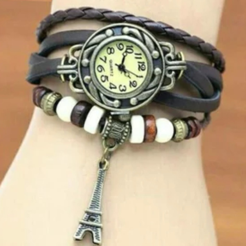 Jam Tangan Tali Gelang Tribal Vintage Etnik /Jam etnik /Jam tribal TERMURAH SHOPEE