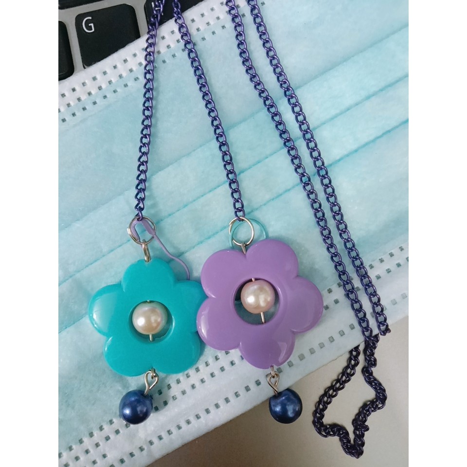 kalung masker bunga ayu strap Rantai Masker Bunga Kalung masker Mutiara konektor masker Strap mask