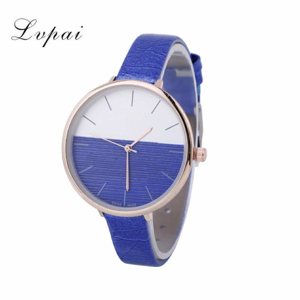 Lvpai [ Biru ] Jam Tangan Analog Wanita - Strap Leather HM_402