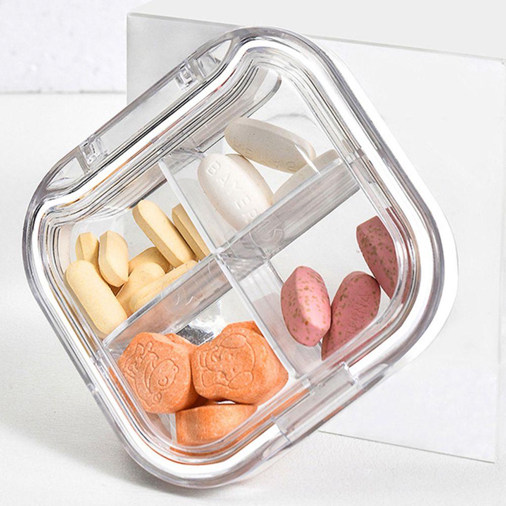 Rebuy Kotak Pil Obat 4/6 Grids Portable Anti Air Vitamin Kapsul Organizer