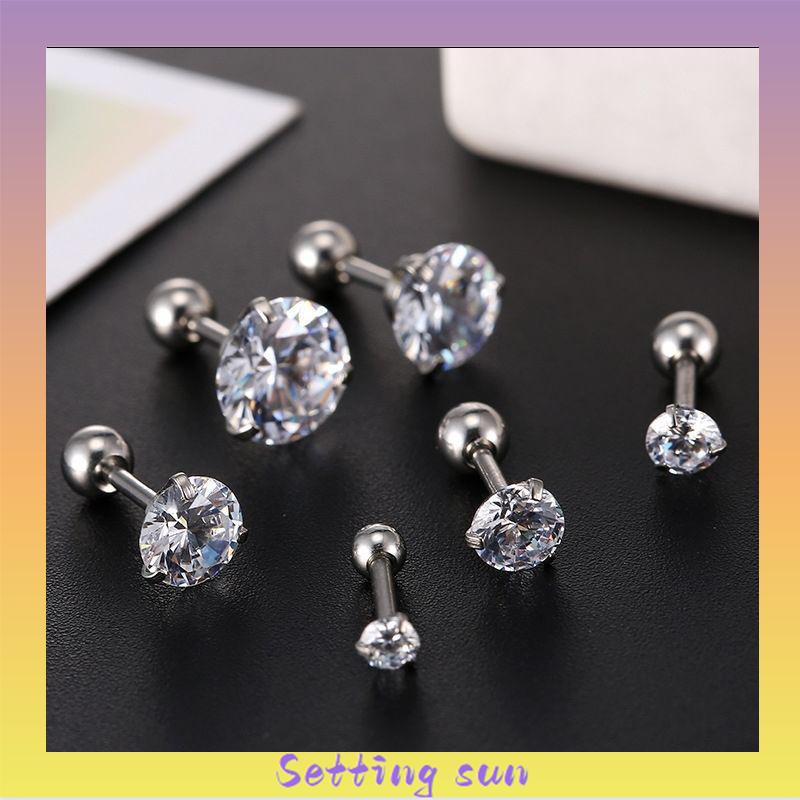 3 Cakar Kartilago Tujuan Ganda Anting-anting Stainless Steel Tragus Anting Fashion 1 Stud TN