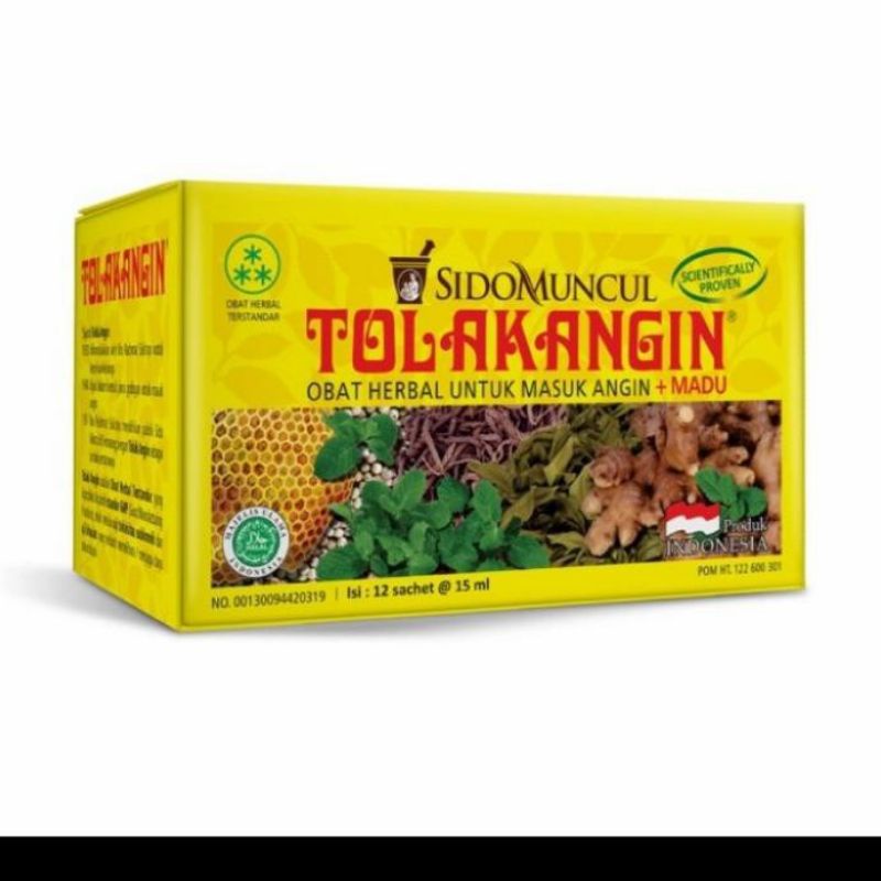 Jamu Tolak Angin Plus Madu - 12 Sachet @ 15 Ml / 1 Box / Masuk Angin / Mual