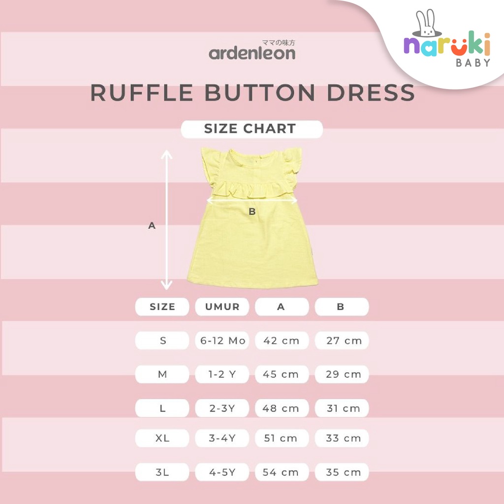 Ardenleon Ruffle Button Dress Arden Leon Gaun Anak Perempuan