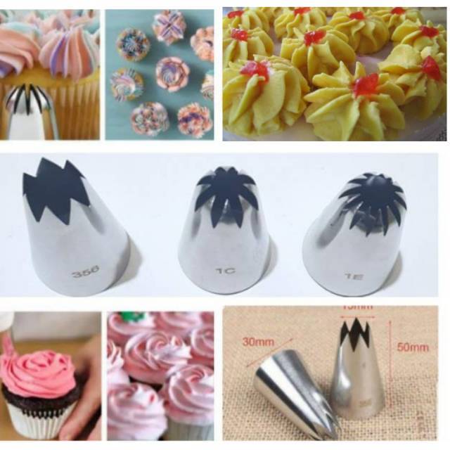 Jual Murah Paket Spuit Bintang Besar No 356 No 1c Dan 1e  Cocok Untuk Kue Kering Sagu Keju Semprit Churros Sus VRMMqLSmZGYJg