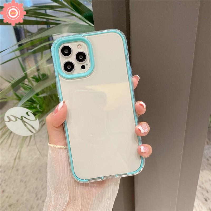 3 in 1 Soft Case Pelindung Penuh Transparan Macaron Untuk Realme C15 C12 C21Y C25Y 5 5i 5S 6i C3 C25s C25 C20A Realme C11 2021