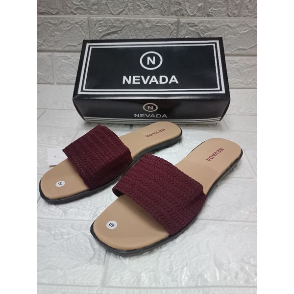 SALE BRAND Matahari Sandal Slop Cewek Rajut Nevada | Sendal Wanita Rajut Larissa Fashion Wanita Terbaru-1