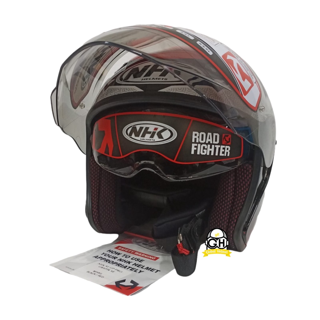 NHK S1 GP PRO GRAFIK SE MIHAIL BLACK RED GPPRO DOUBLE VISOR DD-RING