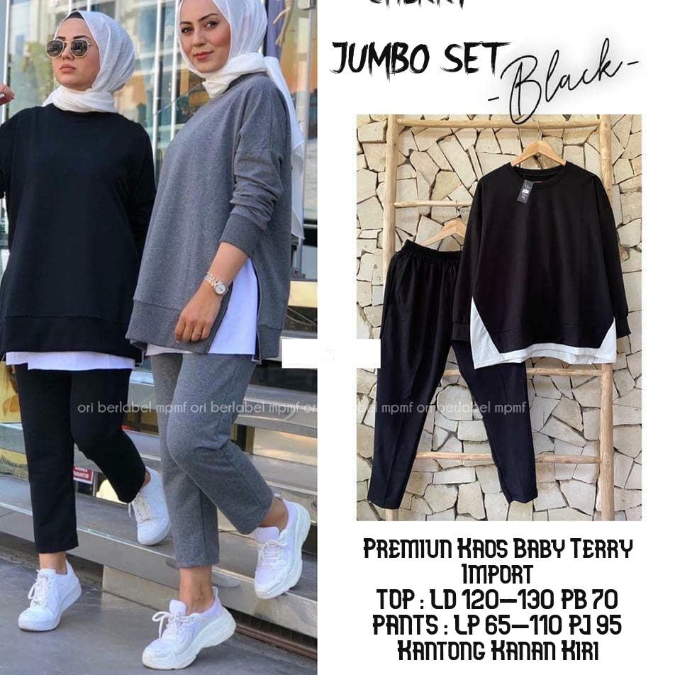 "KDR. 097" Setelan baju olahraga wanita  jumbo ld 125 import / Setelan baju olahraga wanita jumbo mo