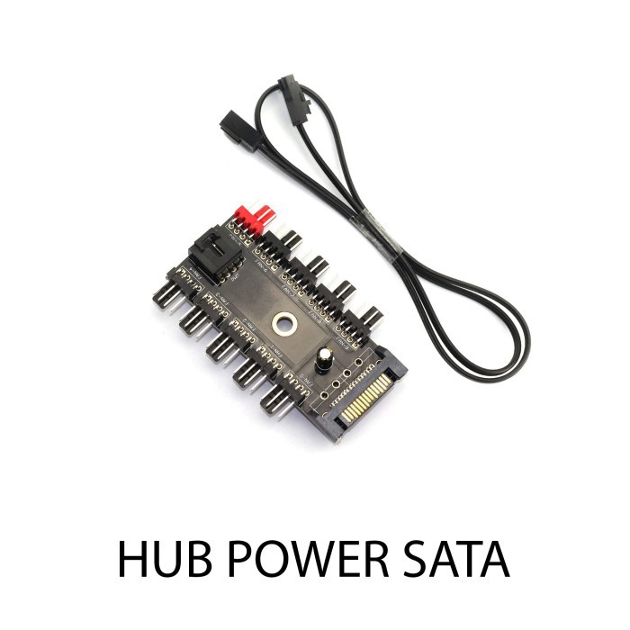 HUB SPLITTER COOLING FAN POWER SATA TO 4PIN PWM 12V 10X CABLE KABEL