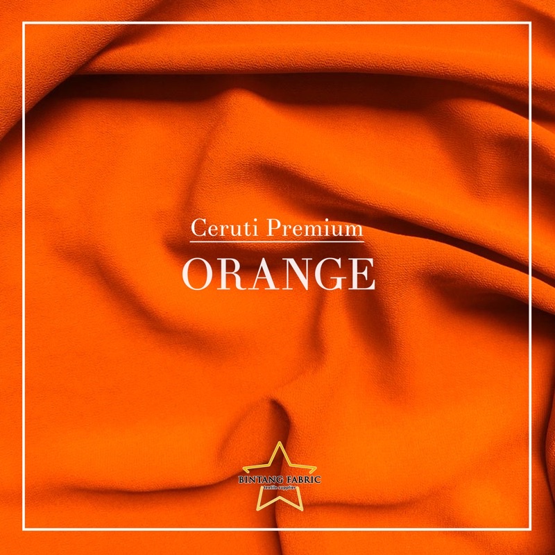 Bahan Kain Ceruti Ceruty Baby doll Premium 1/2 meter-Orange