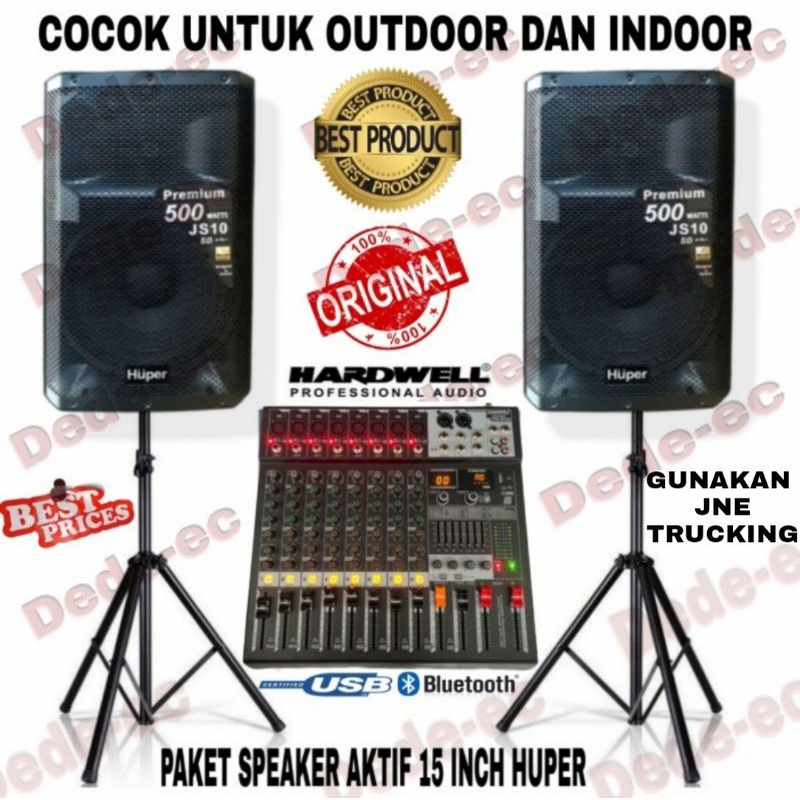 Paket Sound System Speaker Aktif 15 Inch Speaker Huper JS10 Original